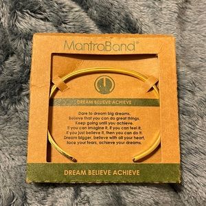 MantraBand Dream Believe Achieve gold bracelet NWT